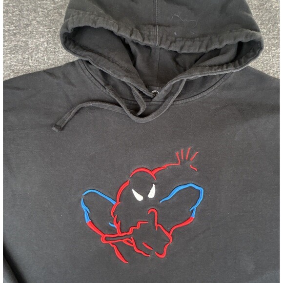 Marvel Spiderman Hoodie Mens 2XL Black Universal Studios Streetwear Y2K XXL - Picture 2 of 8